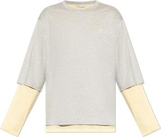 Ami De Coeur Sjaal - Heren - Longsleeves - Zwart - XL - Wol - Tops