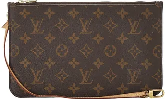 Louis Vuitton Brown Monogram Coated Canvas Neverfull Pouch Nm Mm (Authentic Pre-Loved)