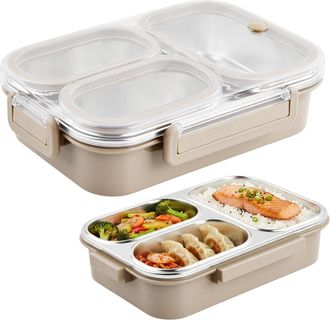 OEM Fiambrera De Acero Inoxidable De 1000 Ml Con 3 Compartimentos, Fiambrera Para Adultos, A Prueba De Fugas, Fiambrera, Recipiente Para El Almuerzo, Caja