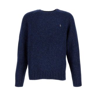 Polo Ralph Lauren Round-neck Knitwear, male, Blue, S, Round-neck Pullover