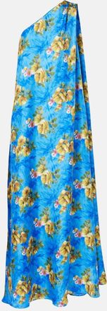 La DoubleJ Abito lungo monospalla Roy in twill di seta