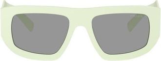 Prada 53mm Irregular Sunglasses in Matte Mint /Grey at Nordstrom