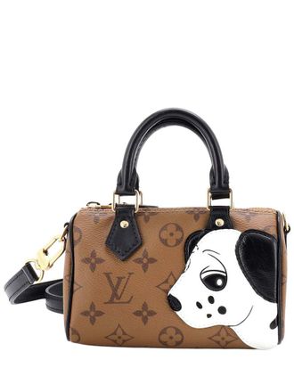 Louis Vuitton Brown Limited Edition Sun Yitian Reverse Monogram Canvas Speedy Bandouliere Nm Nano (Authentic Pre-Loved)