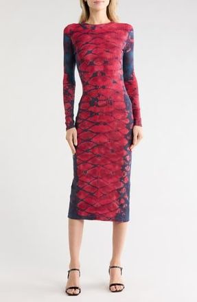 Young Fabulous & Broke Dax Long Sleeve Midi Dress in Deep Teal/Boa Wash at Nordstrom Rack, Size X-Small