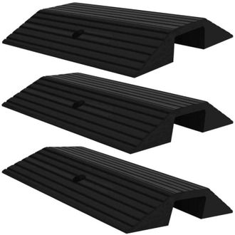 vidaXL Vidaxl - Rampa De Umbral Puente 3 Unidades Goma 49x40x8 Cm
