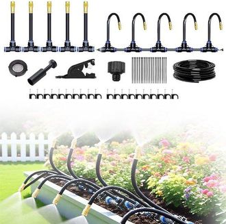 OEM Dailygoods, Sistema De Riego Autom&aacute;tico De 360&deg;, Kit De Sistema De Riego, Boquilla Ajustable, Tuber&iacute;a De Pe De 10 Metros, Aspersores De Lat&oacute;n
