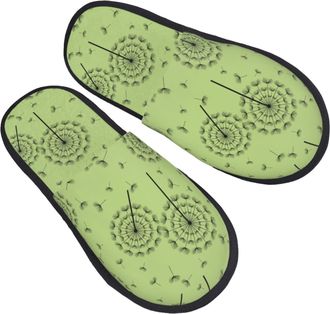 Generic House Shoes Flower Of Dandelion Pattern Fluffy Womens Slippers Lightweight Plush Spa Slippers Ladies Family M