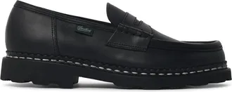 Paraboot Black Reims Lisse Noir Leather Loafers