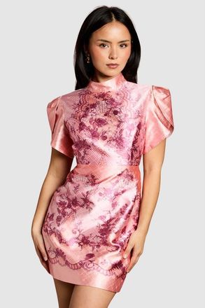 Coast Petite Floral Tulip Sleeve Mini Dress in Pink at Nordstrom, Size 10P