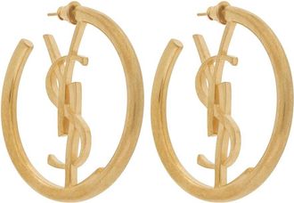 Saint Laurent Cr&eacute;oles Cassandre Hoop Earrings - Gold - One Size