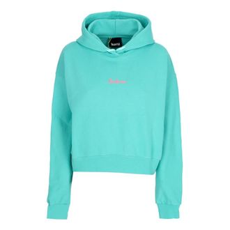 Disclaimer Katoenen Hoodie met Oversize Logo - Dames - Hoodies - Groen - XS - Katoen - Hoodies & sweatvesten