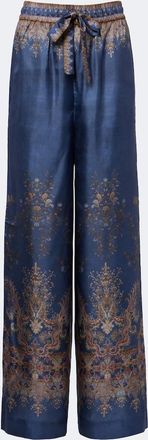 Zimmermann Valiant printed silk satin wide-leg pants