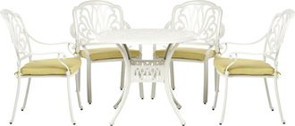 Beliani Conjunto de comedor 4 personas de metal blanco