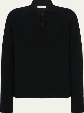 The Row Mens Cashmere Long-Sleeve Polo Shirt