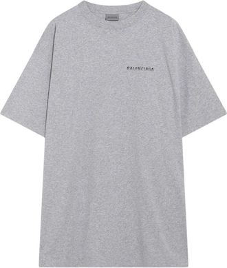 Balenciaga Back Gradient Oversized T-Shirt - Heren - T-shirts - Grijs - M - Katoen - Tops
