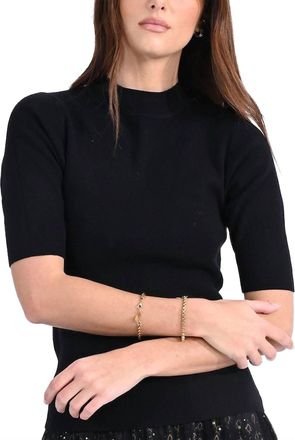 Lili Sidonio x Molly Bracken Lebeau T Neck Sweater In Black