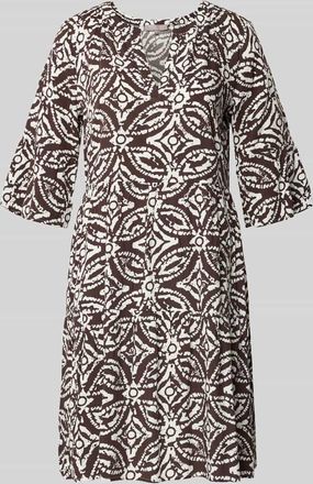 Christian Berg Regular Fit Minikleid aus reiner Viskose mit Kachel-Print in Dunkelbraun, Gr&ouml;&szlig;e 34