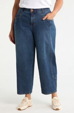 Wit & Wisdom High Waist Ankle Barely Barrel Jeans in Blue at Nordstrom, Size 16W