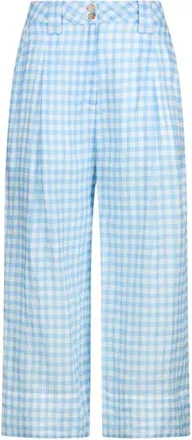 Liu Jo Cropped Vichy Trousers With Front Pleats And Side Pockets