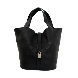 Herm&egrave;s Black Taurillon Clemence Leather Handbag Tote Bag (Pre-Owned)