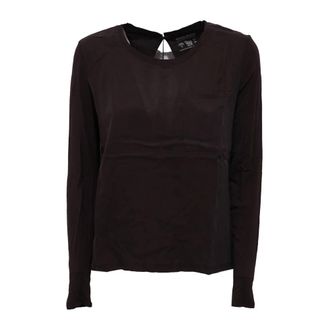 Woolrich Wwtee 1135 Tj 06 Tencel Jersey - Dames - Longsleeves - Bruin - M - Tops