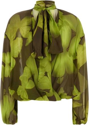 Blumarine Blouses, female, Multicolor, Size: S Printed Georgette Blouse