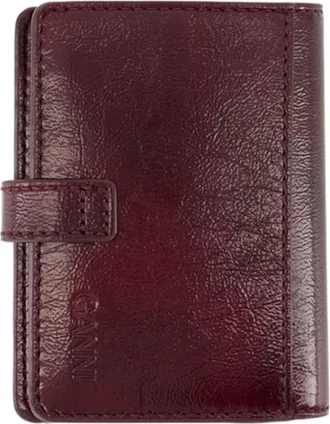 Ganni Synthetic Leather Card Case - Burgundy