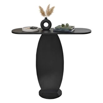 Dmora Dmora - Consola Dprae, Mesa Multiusos, Gabinete De Soporte, Escritorio De Pasillo, 100x30h81 Cm, Antracita