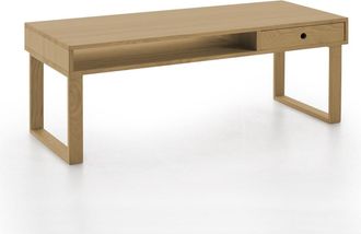 HOGAR 24 Mesa de centro de madera maciza natural, color encerado