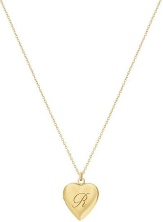 Set & Stones Roxy Heart Locked Initial Necklace in Gold /R at Nordstrom