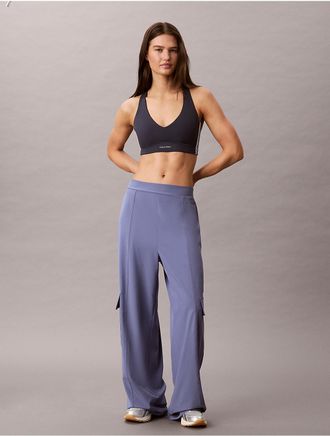 Calvin Klein Calvin Klein Womens Commuter Wide Leg Cargo Pants - Blue - XL