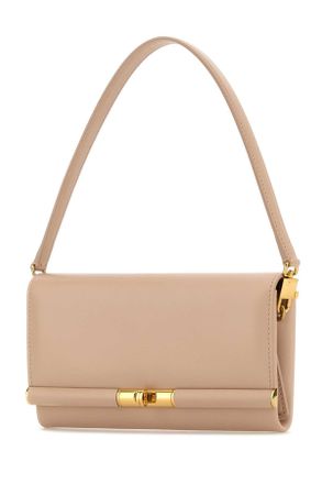 Dolce & Gabbana Womens Powder Pink Leather Marlene Clutch Nudo1 Borse A Mano