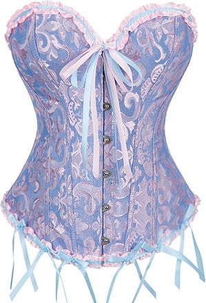 Generic Bustiers Corsets Bridal Lingerie Lace up Satin Boned Corset Womens Gothic Corsets Cinchers Overbust Bodysuit