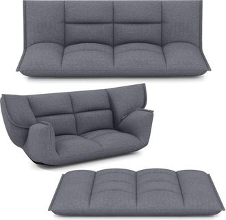 Costway Floor Sofa Chair Convertible Lazy Couch w/Adjustable Backrest