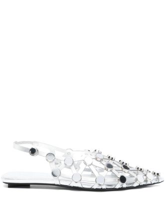The Attico Grid ballerinas - Zilver