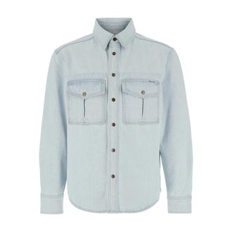 After Pray After Pray, Heren, Overhemden, Blauw, Maat: L Denim