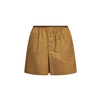 Christophe Lemaire Short Shorts, female, Brown, Size: XS Buttoned Elasticated Shorts