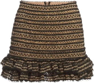 PatBo Mini-rok met ruches - Beige