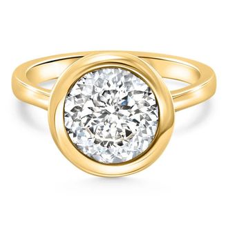 Pompeii3 Certified 3.02Ct Portuguese Cut Bezel Diamond Engagement Ring Gold Lab Grown Size: 7