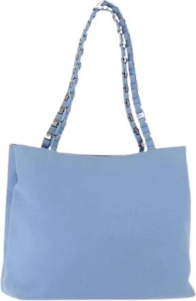 Ferragamo Pre-owned Shoulder Bags, female, Blue, Size: ONE SIZE Pre-owned Canvas Tote