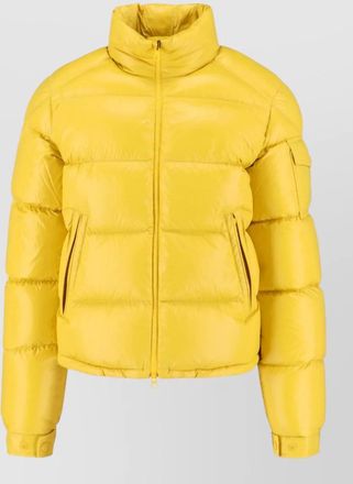 Moncler high collar padded jacket side zip pockets