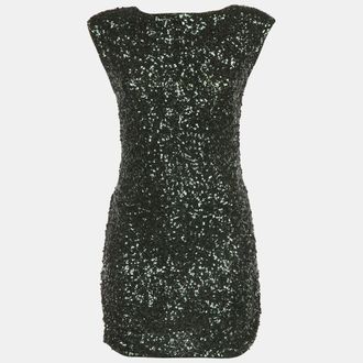 Alice & Olivia Alice + Olivia Emerald Green Sequins Bodycon Mini Dress