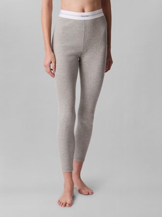 Calvin Klein Underwear Leggings LEGGING, Damen, Gr. XL (42/44), N-Gr, grau (grau heather), Jersey, Obermaterial: 96% Baumwolle, 4% Elasthan, CALVIN KLEIN UNDERWEAR, meliert,