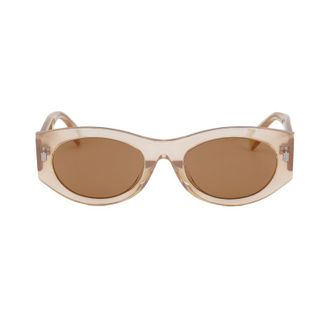 Fendi Oval Acetate Frame Sunglasses - Brown