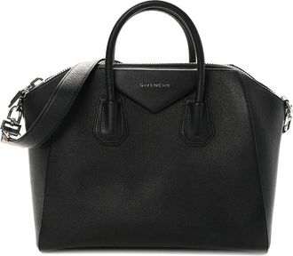 Givenchy Black Sugar Goatskin Leather Sugar Medium Antigona (Authentic Pre- Loved)