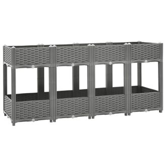 Berkfield Home Raised Bed 160x40x71 cm Polypropylene in Grey | Size: 160 x 40 x 71 cm