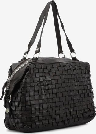 Campomaggi Borsa bowling Rachele in pelle intrecciata moro