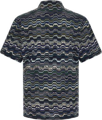 Missoni Mens Blue Cotton Polo Shirt