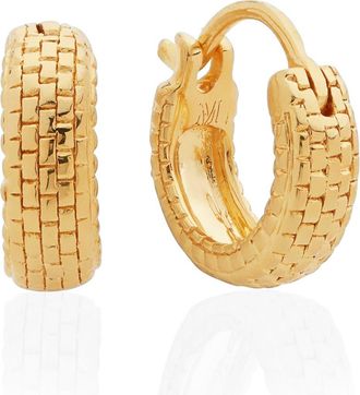 Monica Vinader Heirloom Huggie Earrings in Yellow Gold at Nordstrom