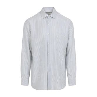 Ermenegildo Zegna Formal Shirts, male, White, Size: XL Silk Shirt